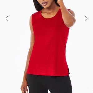 Misook Classic Knit Tank Top, Classic Red